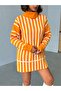 Women's Turtleneck Striped Knitwear Tunic - 6