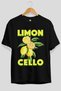 Limoncello Lemon Front Printed Black Oversize T-Shirt Men Women Cotton Crew Neck T-Shirt - 2