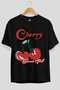 Cherry Cherries 8 Pre-Printed Black Oversize T-Shirt Men Women Cotton Crew Neck T-Shirt - 2