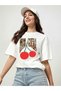 Mon Cherry Cherries Front Printed White Oversize T-Shirt Men Women Cotton Crew Neck T-Shirt - 4