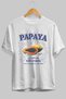 Papaya Front Printed White Oversize T-Shirt Men Women Cotton Crew Neck T-Shirt - 5