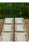 Set of 6 Tea Plates Rosita Rose Pattern – Handmade Ceramic Coasters, Pink Rose Motif - 3