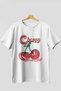 Cherry Cherries 8 Pre-Printed White Oversize T-Shirt Men Women Cotton Crew Neck T-Shirt - 3