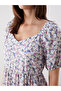 Original Heart Neckline Floral Mini Dress - 6