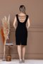 Crepe Back Beaded Detailed Pencil Long Dress - Black - 8