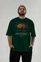 Passionflower Front Printed Green Oversize T-Shirt Men Women Cotton Crewneck Tshirt - 6