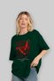 Pepper Front Printed Green Oversize T-Shirt Men Women Cotton Crew Neck Tshirt - 4
