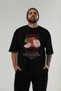 Apple Front Printed Black Oversize T-Shirt Men Women Cotton Crew Neck Tshirt - 6