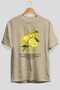 Lemon Front Printed Beige Oversize T-Shirt Men Women Cotton Crew Neck T-Shirt - 3