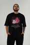Pitaya Front Printed Black Oversize T-Shirt Men Women Cotton Crew Neck Tshirt - 6