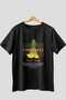 Pineapple Front Printed Black Oversize T-Shirt Men Women Cotton Crew Neck Tshirt