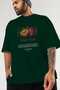 Passionflower Front Printed Green Oversize T-Shirt Men Women Cotton Crewneck Tshirt - 3