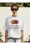 Passionflower Front Printed White Oversize T-Shirt Men Women Cotton Crew Neck Tshirt