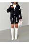 Women's Stripe Detailed Buttoned Knitwear Cardigan - 3