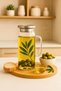 Set of 2 Flat Glass Oil Pot with Metal Lid, Olive Oil and Sunflower Oil Oil Pot 1500 ml - 3