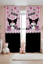 Lilac Striped Partici Kuromi Patterned Children's Baby Room Background Curtain (Single Wing Pricing)