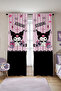 Lilac Striped Partici Kuromi Patterned Children's Baby Room Background Curtain (Single Wing Pricing) - 2