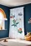 Dinosaur Pilots Patterned Children's Baby Room Background Curtain (Single Wing Pricing) - 4