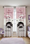 Pink Gray Hearts Kuromi and My Melody Patterned Children's Baby Room Background Curtain (Single Wing Pricing) - 2