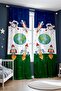 Navy Blue Green Space Patterned Children's Baby Room Background Curtain (Single Wing Pricing) - 2