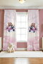 Pink Pilot Teddy Bear Patterned Children's Baby Room Background Curtain (Single Wing Pricing) - 3