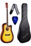 41 Inch Acoustic guitar With Foam Case,Strap And Picks For Beginners(Sunburst)