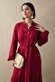 Viscose Red Dress with Punt on the Front - 2