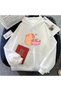 White Cute Capybara Eating Ra Hoodies Kawaii Cartoon Graphicul