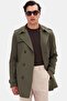 Ds Damat Regular Fit Dark Khaki Epaulettes Waist Belted Top Coat/Trench Coat - 3