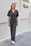 Women's Silky Stretchy Modal Fabric Off-Shoulder V-Neck Button Jacket Cardigan-Anthracite - 4
