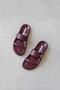 Zeus Women's Buckle Detail Daily Comfort Leather Slippers Claret Red - 2