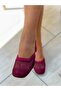 Beron Square Toe Bordo Fi̇le Suede Detail 5 cm Heel Sandals - 6