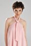 Women's Tie Detailed Backless Design Long Dress - 6