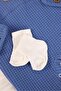 Blue Teddy Bear Detailed Ornament Pocket Buttoned Baby Boy Romper (3-9 Months) - 4