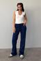 Navy Blue Wide Leg Women's Sweatpants Sh275 - 2
