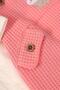 Salmon Rabbit Detailed Ornament Pocket Buttoned Baby Girl Romper (3-9 Months) - 5