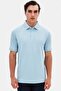 Ds Damat Regular Fit Light Blue Pique Textured 100% Cotton Polo T-Shirt