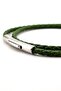 Velaris Green Green Thin Leather Wrap Stainless Steel Clip Men Bracelet M059F - 5