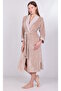 Collar Dot Striped Niki Velvet Bamboo Cotton Dressing Gown - 6