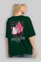 Pitaya Back Printed Green Oversize T-Shirt Men Women Cotton Crew Neck Tshirt - 4