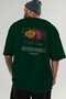 Passionflower Back Printed Green Oversize T-Shirt Men Women Cotton Crewneck Tshirt - 6