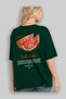 Watermelon Back Printed Green Oversize T-Shirt Men Women Cotton Crew Neck Tshirt - 4