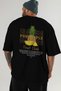 Pineapple Back Printed Black Oversize T-Shirt Men Women Cotton Crew Neck Tshirt - 6