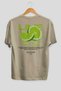 Lime Back Printed Beige Oversize T-Shirt Men Women Cotton Crew Neck Tshirt