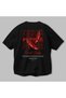 Pepper Back Printed Black Oversize T-Shirt Men Women Cotton Crew Neck Tshirt - 3