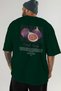 Fig Back Printed Green Oversize T-Shirt Men Women Cotton Crew Neck Tshirt - 6
