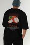 Apple Back Printed Black Oversize T-Shirt Men Women Cotton Crew Neck Tshirt - 7