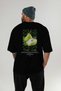 Pear Back Printed Black Oversize T-Shirt Men Women Cotton Crew Neck Tshirt - 5