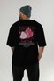 Pitaya Back Printed Black Oversize T-Shirt Men Women Cotton Crew Neck Tshirt - 5