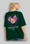 Fig Back Printed Green Oversize T-Shirt Men Women Cotton Crew Neck Tshirt - 4